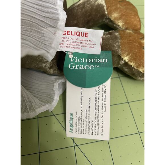 Vintage Russ Angelique Angel Plush Stuffed Frog Victorian Grace w/ Original Tag - Picture 8 of 9